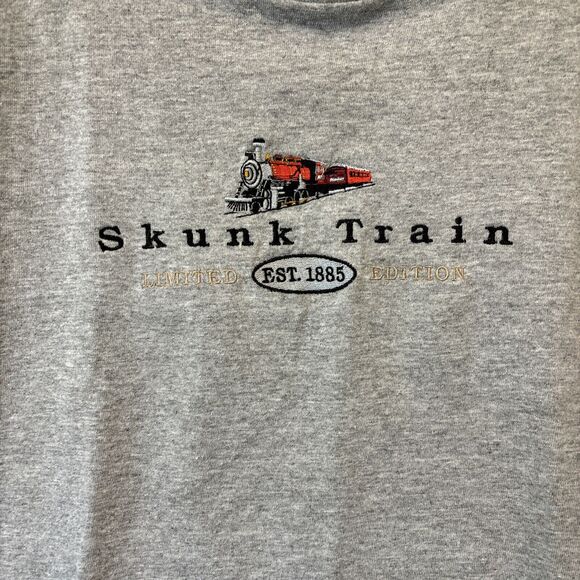 Vintage Skunk Train Shirt Mens XL PSI Printed Sportswear Inc Fort Bragg Limited - Picture 2 of 7